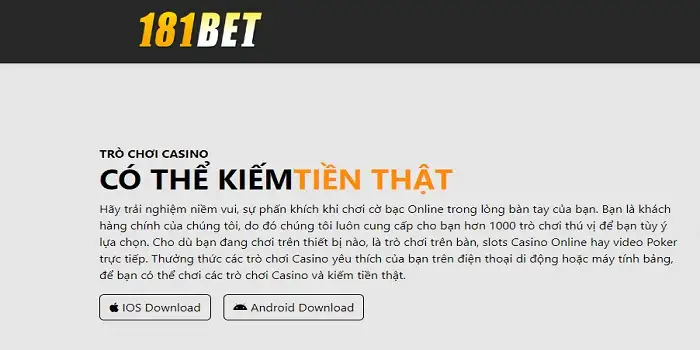 Mục tải app nhà cái 181Bet33